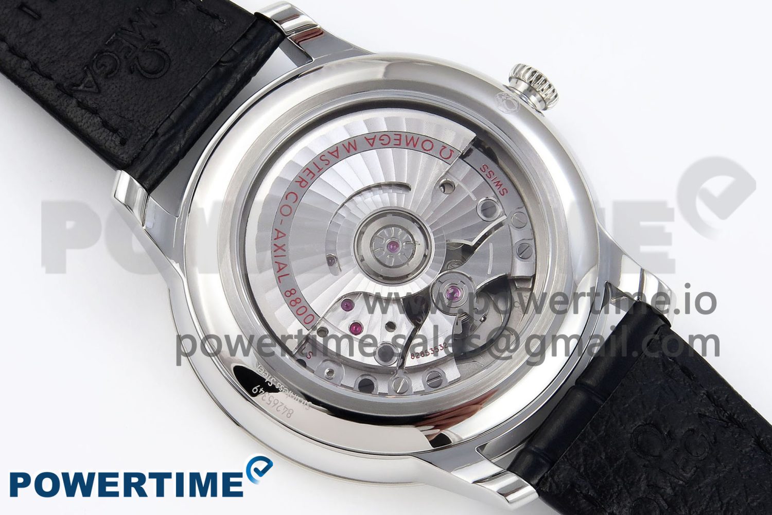 De Ville Date SS MKF 1:1 Best Edition White Dial Roman Marker on Black Leather Strap A8800 - Image 8