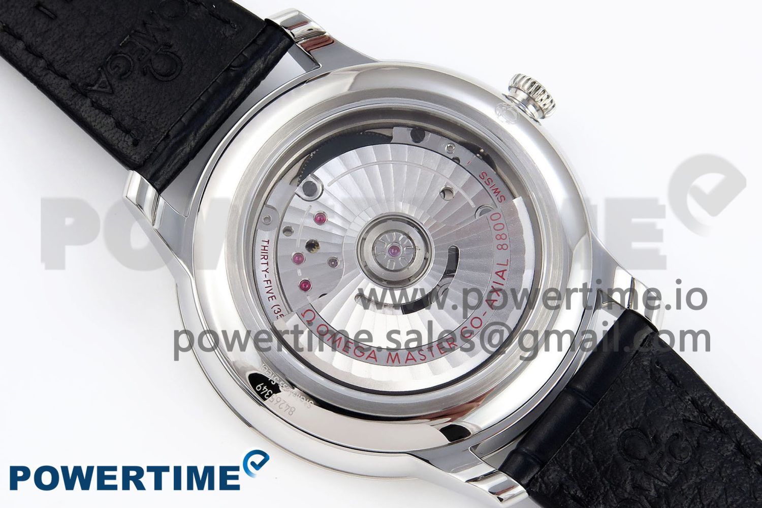 De Ville Date SS MKF 1:1 Best Edition White Dial Roman Marker on Black Leather Strap A8800 - Image 9