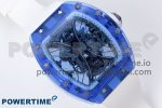 RM53-02 BLUE TRANSPARENT TOURBILLON RMF BEST EDITION SKELETON DIAL ON WHITE RUBBER STRAP V2 - Image 3