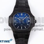 NAUTILUS 5711 DIW CARBON DIWF 1:1 BEST EDITION BLACK/BLUE TEXTURED DIAL ON CARBON BRACELET 324CS