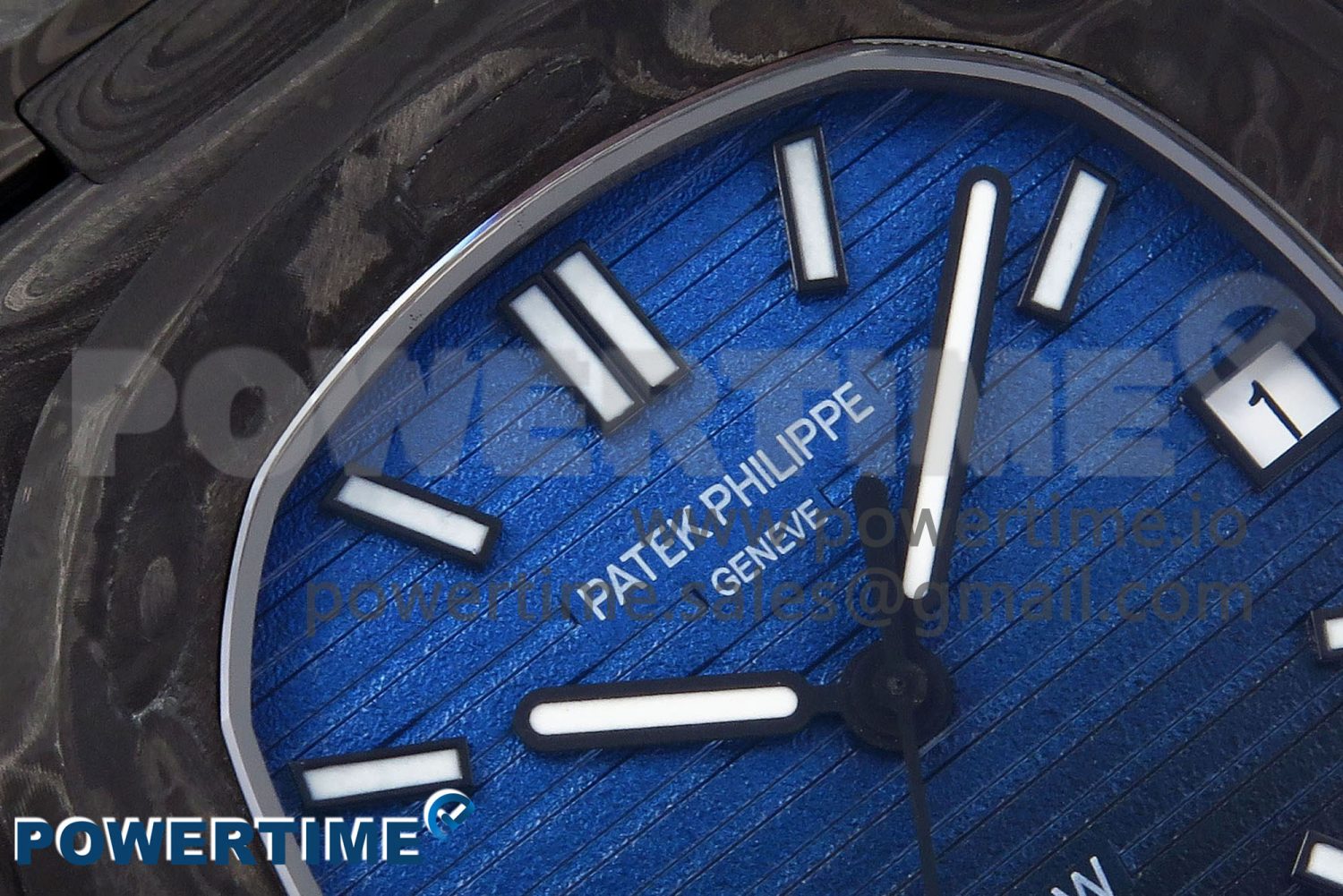 NAUTILUS 5711 DIW CARBON DIWF 1:1 BEST EDITION BLACK/BLUE TEXTURED DIAL ON CARBON BRACELET 324CS - Image 4