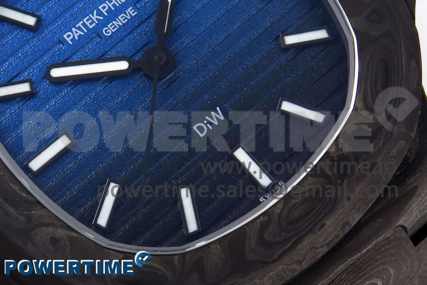 NAUTILUS 5711 DIW CARBON DIWF 1:1 BEST EDITION BLACK/BLUE TEXTURED DIAL ON CARBON BRACELET 324CS - Image 5
