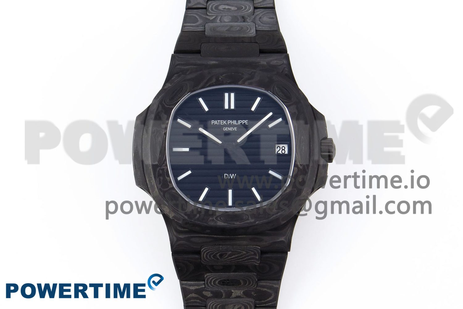 NAUTILUS 5711 DIW CARBON DIWF 1:1 BEST EDITION BLACK TEXTURED DIAL ON CARBON BRACELET 324CS - Image 1