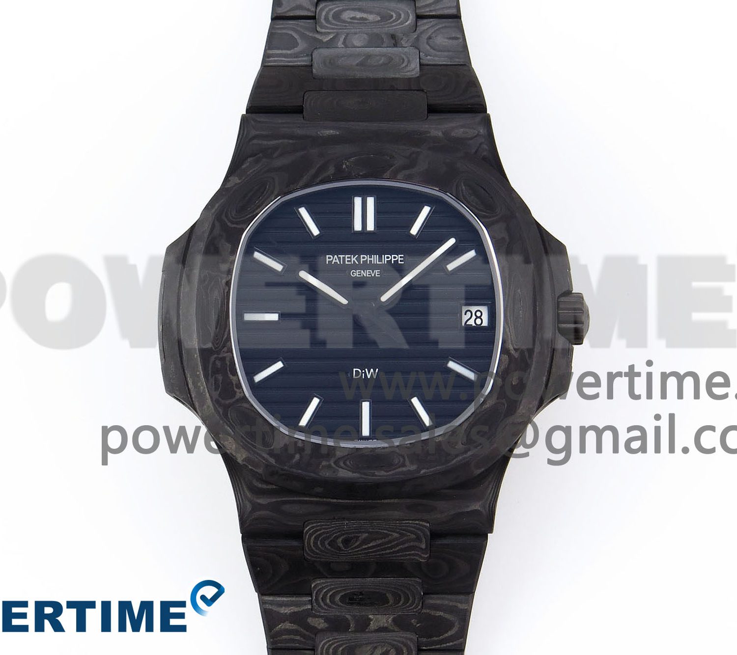 NAUTILUS 5711 DIW CARBON DIWF 1:1 BEST EDITION BLACK TEXTURED DIAL ON CARBON BRACELET 324CS