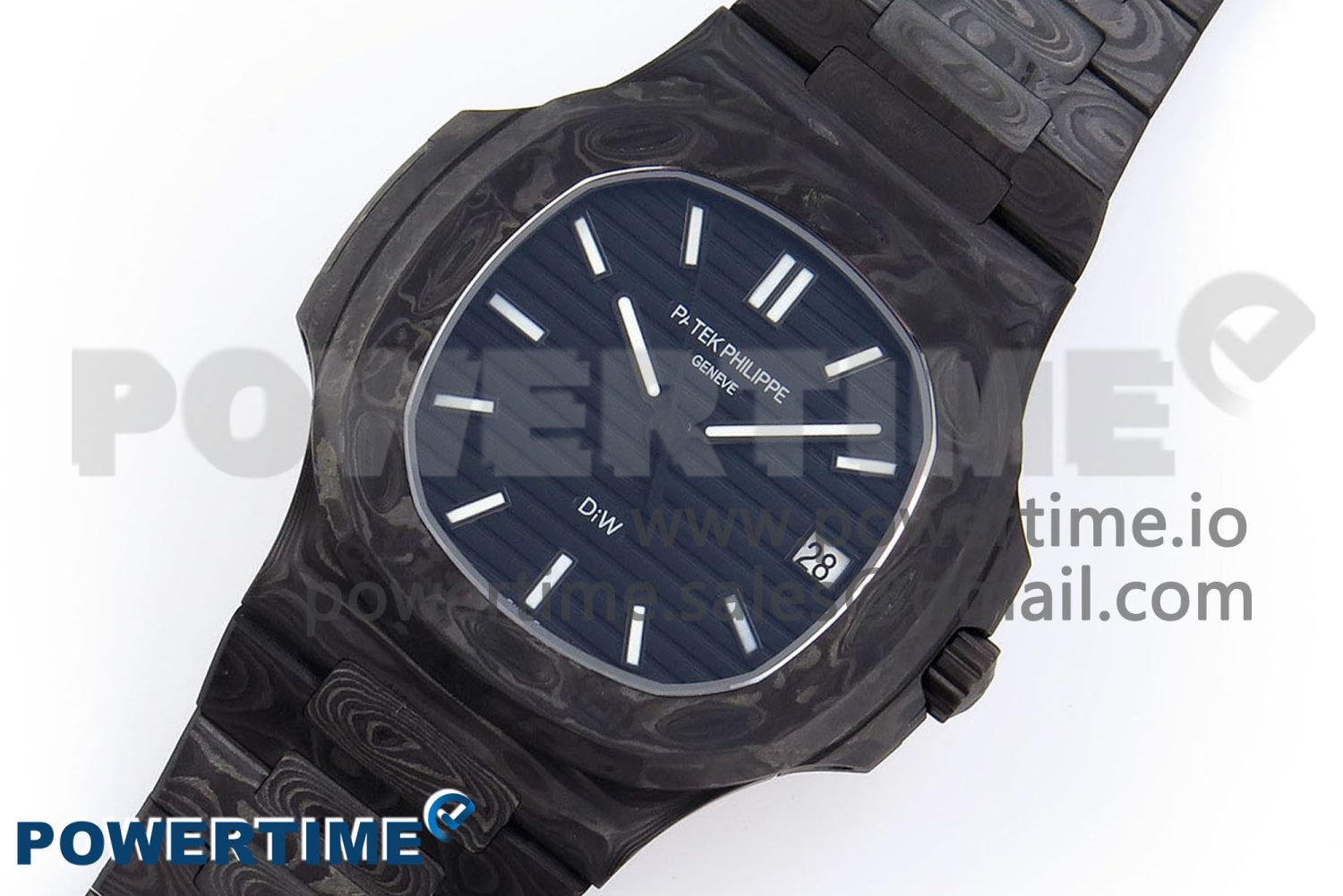 NAUTILUS 5711 DIW CARBON DIWF 1:1 BEST EDITION BLACK TEXTURED DIAL ON CARBON BRACELET 324CS - Image 2