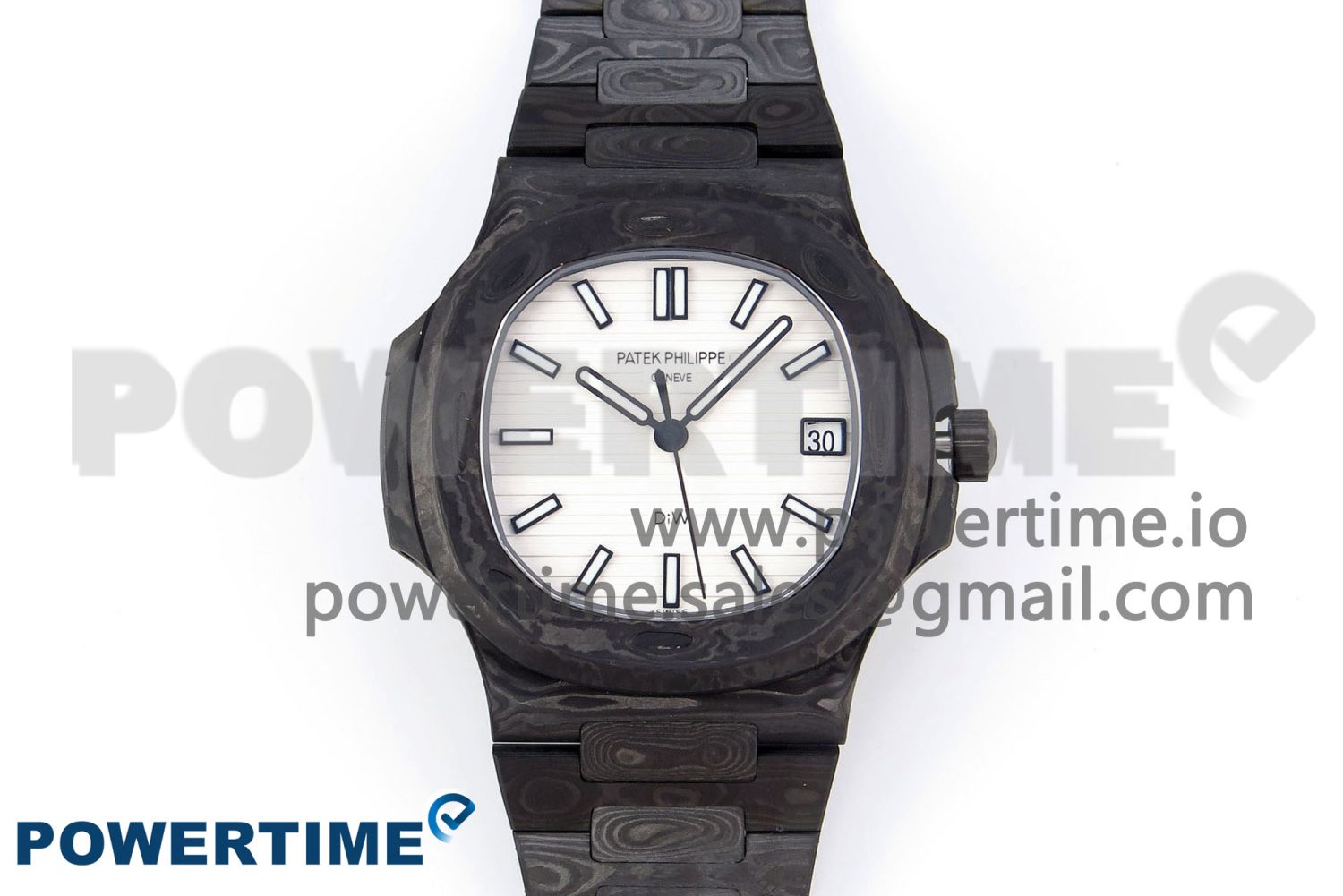 NAUTILUS 5711 DIW CARBON DIWF 1:1 BEST EDITION BLACK/BLUE TEXTURED DIAL ON CARBON BRACELET 324CS - Image 1