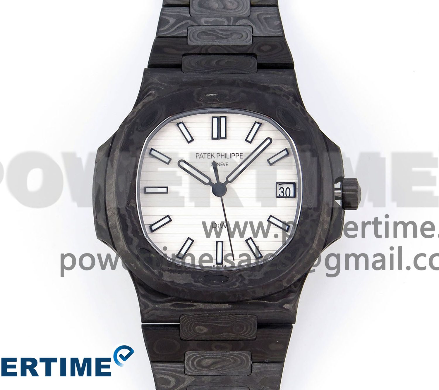 NAUTILUS 5711 DIW CARBON DIWF 1:1 BEST EDITION BLACK/BLUE TEXTURED DIAL ON CARBON BRACELET 324CS