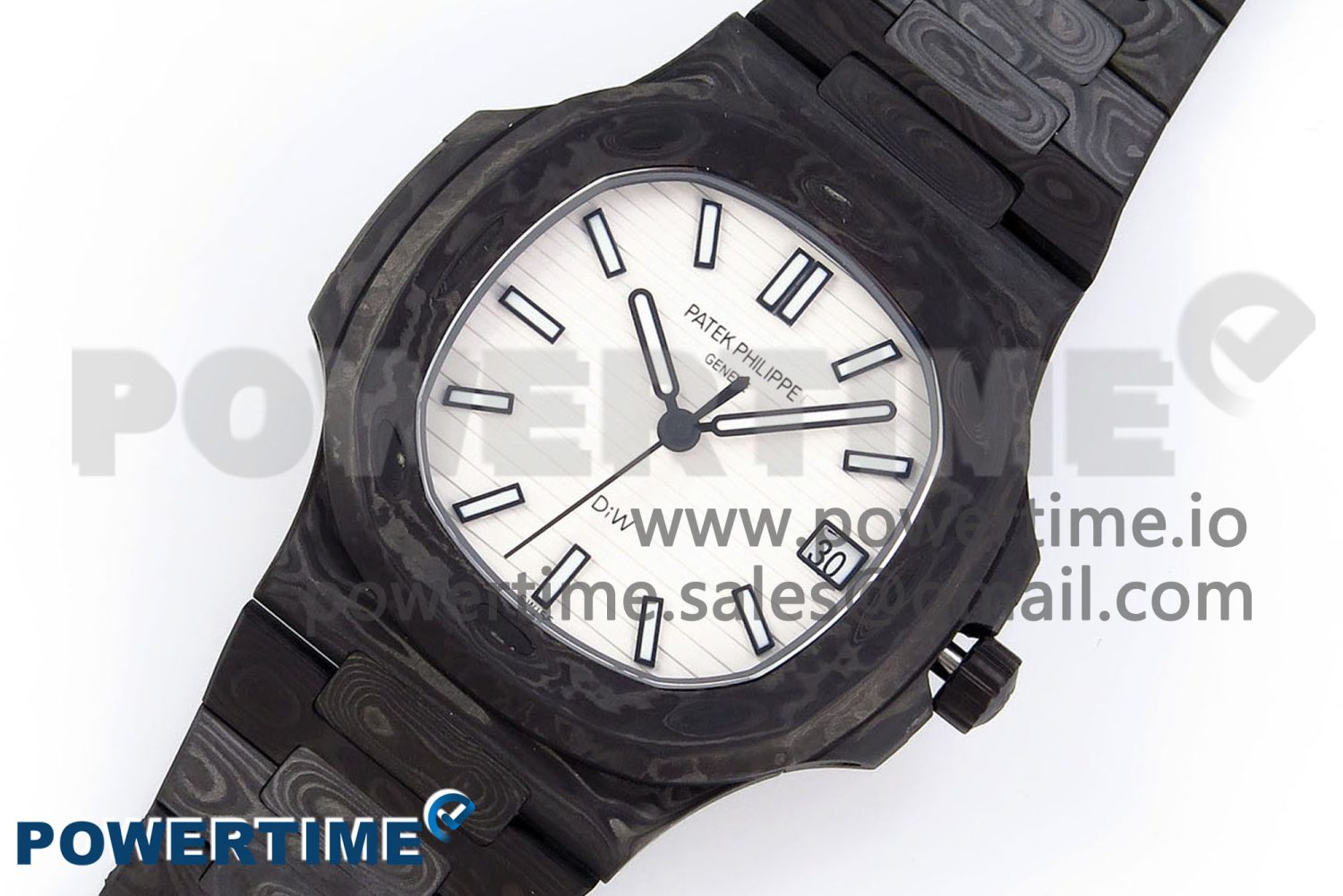 NAUTILUS 5711 DIW CARBON DIWF 1:1 BEST EDITION BLACK/BLUE TEXTURED DIAL ON CARBON BRACELET 324CS - Image 2