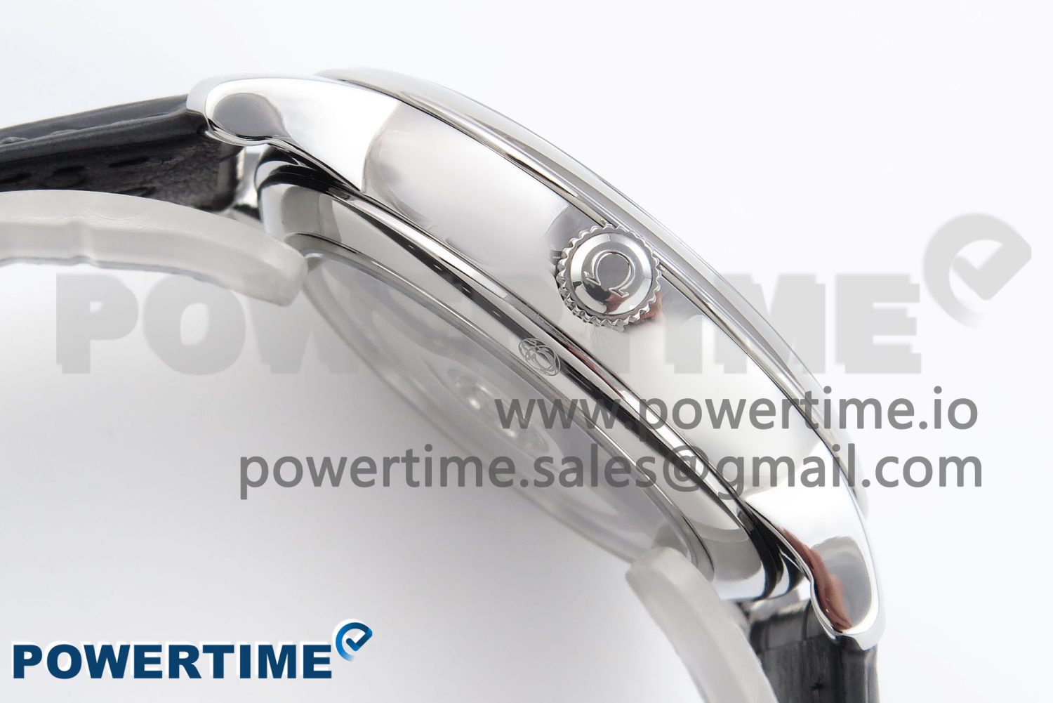 De Ville Date SS MKF 1:1 Best Edition Grey Dial Roman Marker on Black Leather Strap A8800 - Image 6