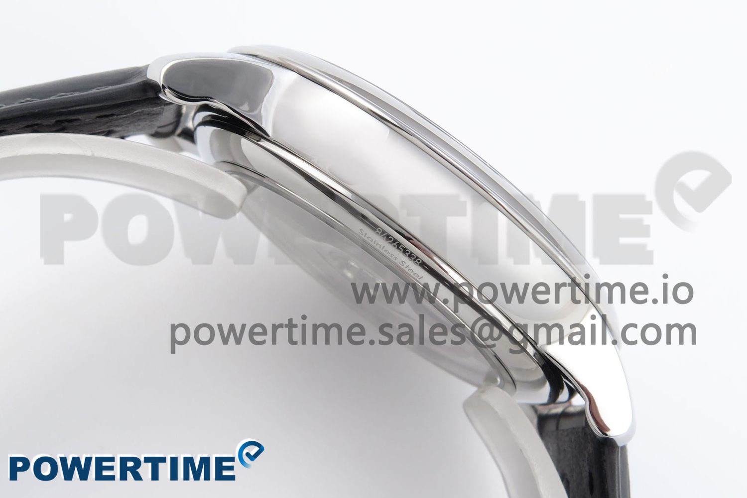 De Ville Date SS MKF 1:1 Best Edition Grey Dial Roman Marker on Black Leather Strap A8800 - Image 7