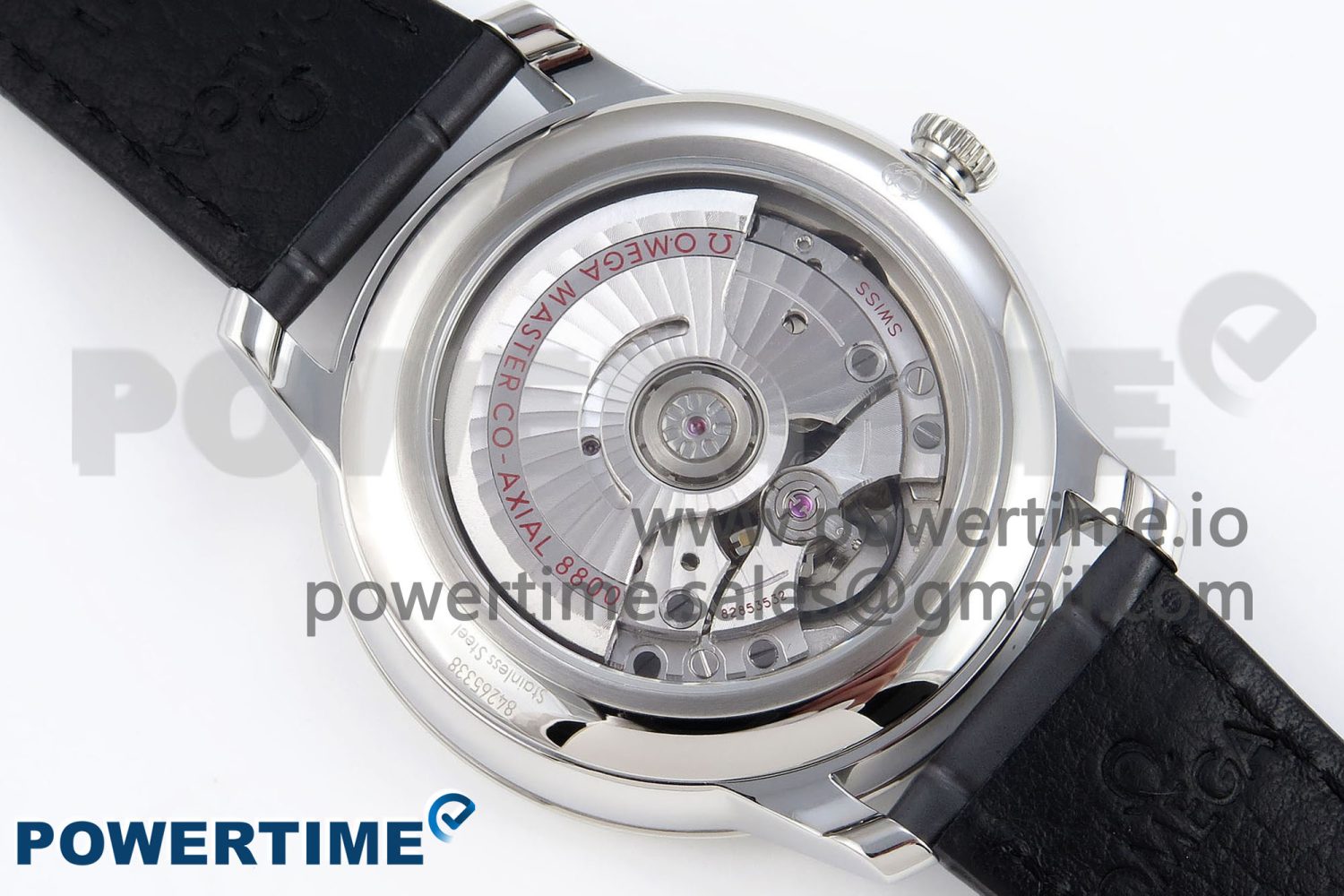De Ville Date SS MKF 1:1 Best Edition Grey Dial Roman Marker on Black Leather Strap A8800 - Image 8