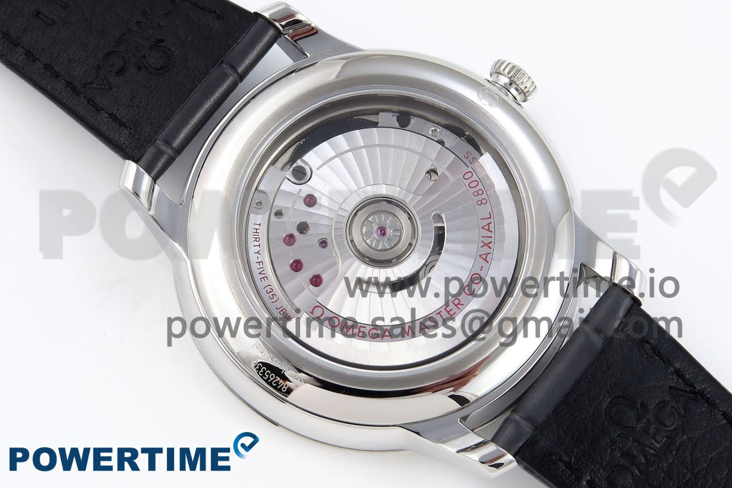 De Ville Date SS MKF 1:1 Best Edition Grey Dial Roman Marker on Black Leather Strap A8800 - Image 9