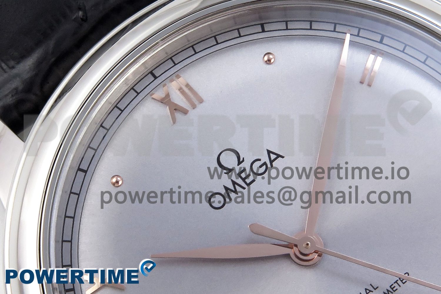 De Ville Date SS MKF 1:1 Best Edition Grey Dial Roman Marker on Black Leather Strap A8800 - Image 4