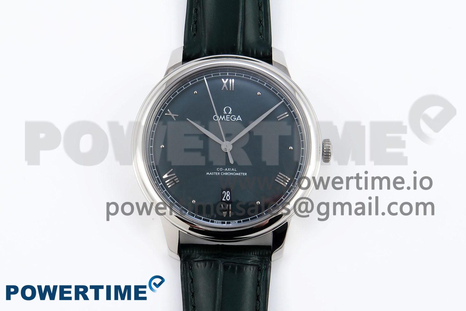 De Ville Date SS MKF 1:1 Best Edition Dark Gray Dial Roman Marker on Black Leather Strap A8800 - Image 1