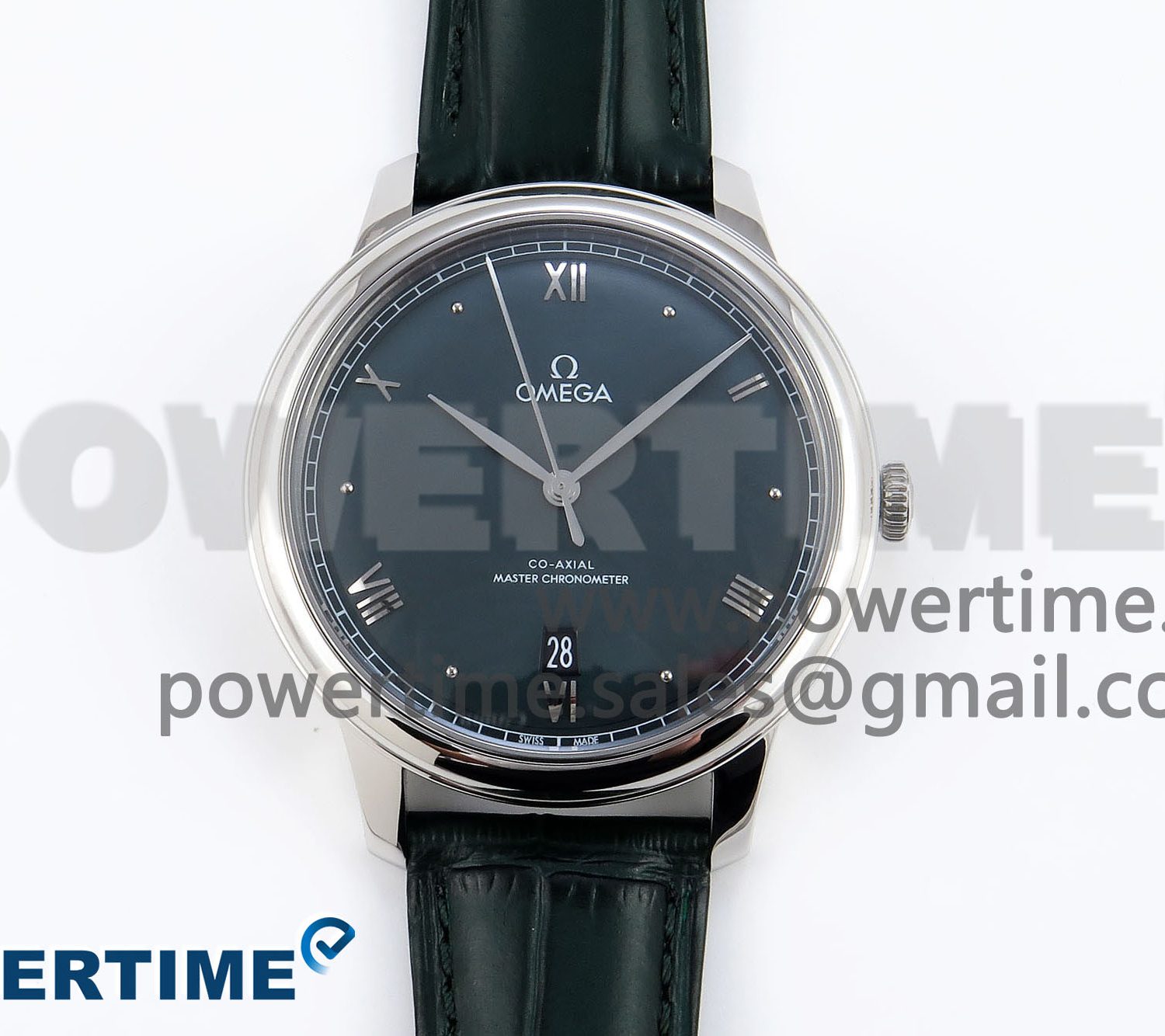 De Ville Date SS MKF 1:1 Best Edition Dark Gray Dial Roman Marker on Black Leather Strap A8800