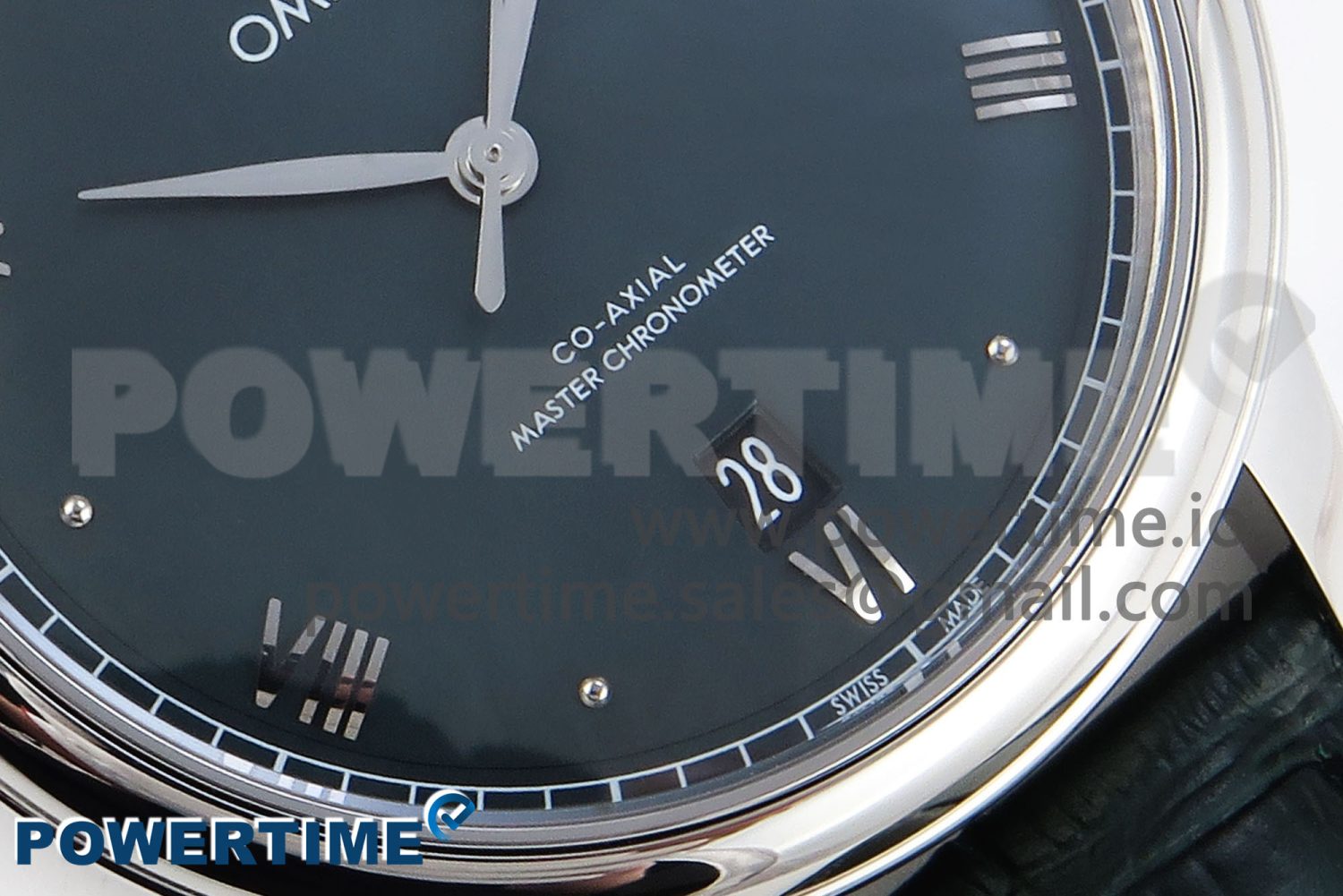 De Ville Date SS MKF 1:1 Best Edition Dark Gray Dial Roman Marker on Black Leather Strap A8800 - Image 3