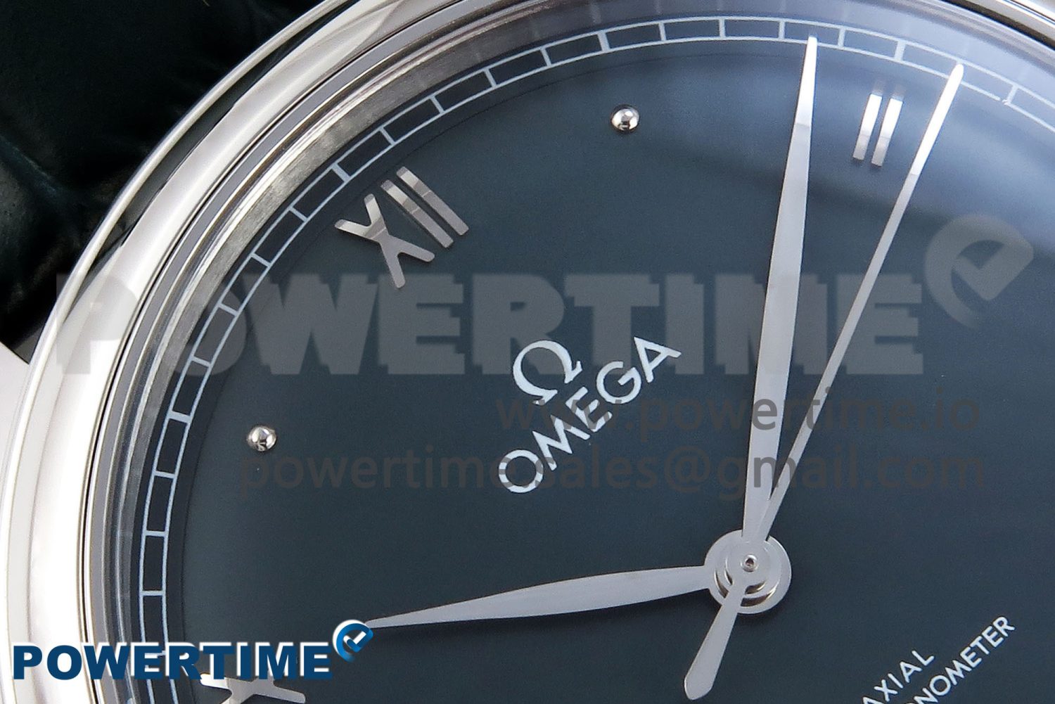 De Ville Date SS MKF 1:1 Best Edition Dark Gray Dial Roman Marker on Black Leather Strap A8800 - Image 4