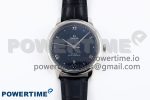 De Ville Date SS MKF 1:1 Best Edition Blue Dial Roman Marker on Black Leather Strap A8800
