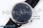 De Ville Date SS MKF 1:1 Best Edition Blue Dial Roman Marker on Black Leather Strap A8800 - Image 2