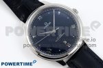 De Ville Date SS MKF 1:1 Best Edition Blue Dial Roman Marker on Black Leather Strap A8800 - Image 3