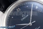 De Ville Date SS MKF 1:1 Best Edition Blue Dial Roman Marker on Black Leather Strap A8800 - Image 4