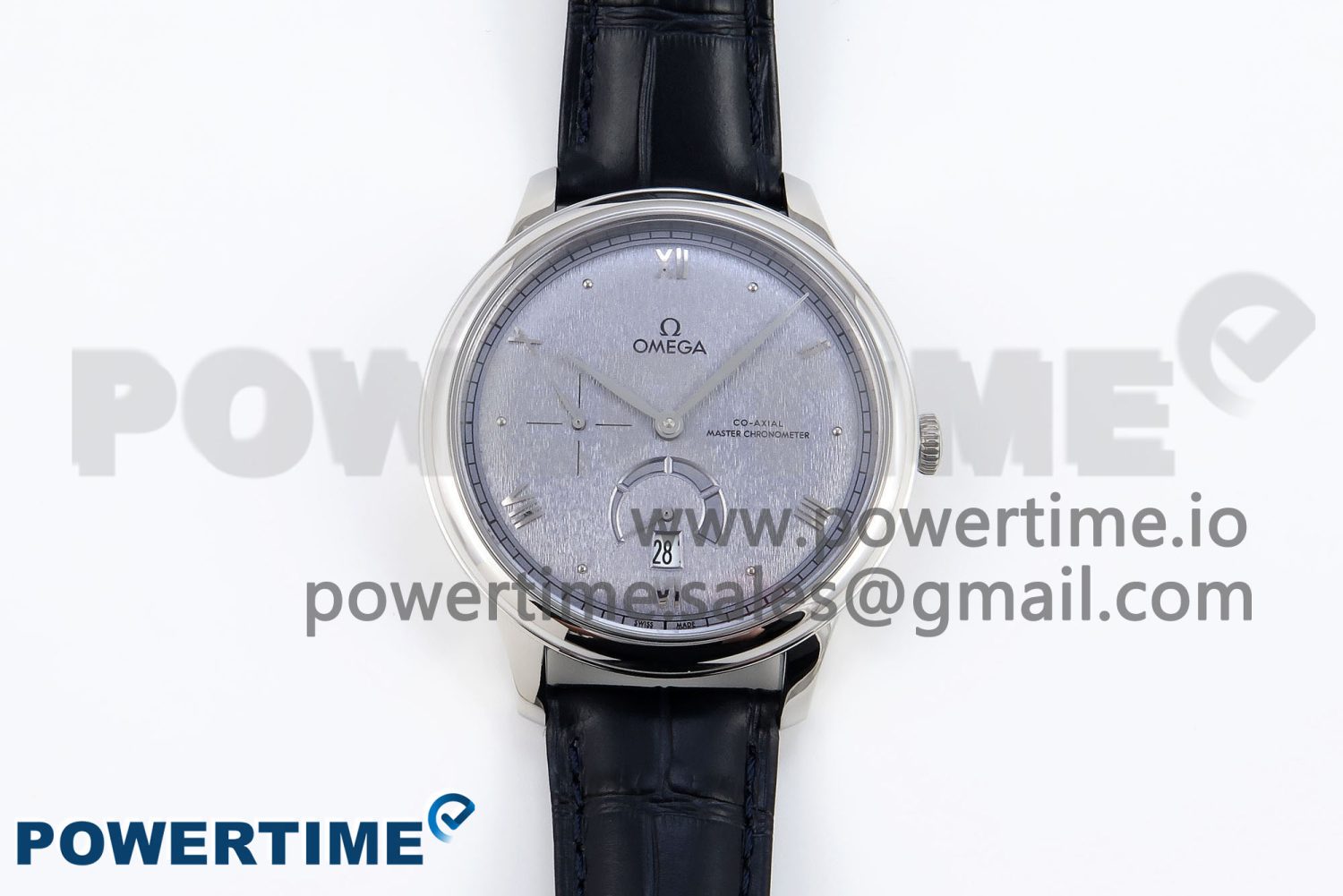 De Ville Power Reserve SS MKF 1:1 Best Edition Blue Textured Dial on Black Leather Strap A8810 - Image 1