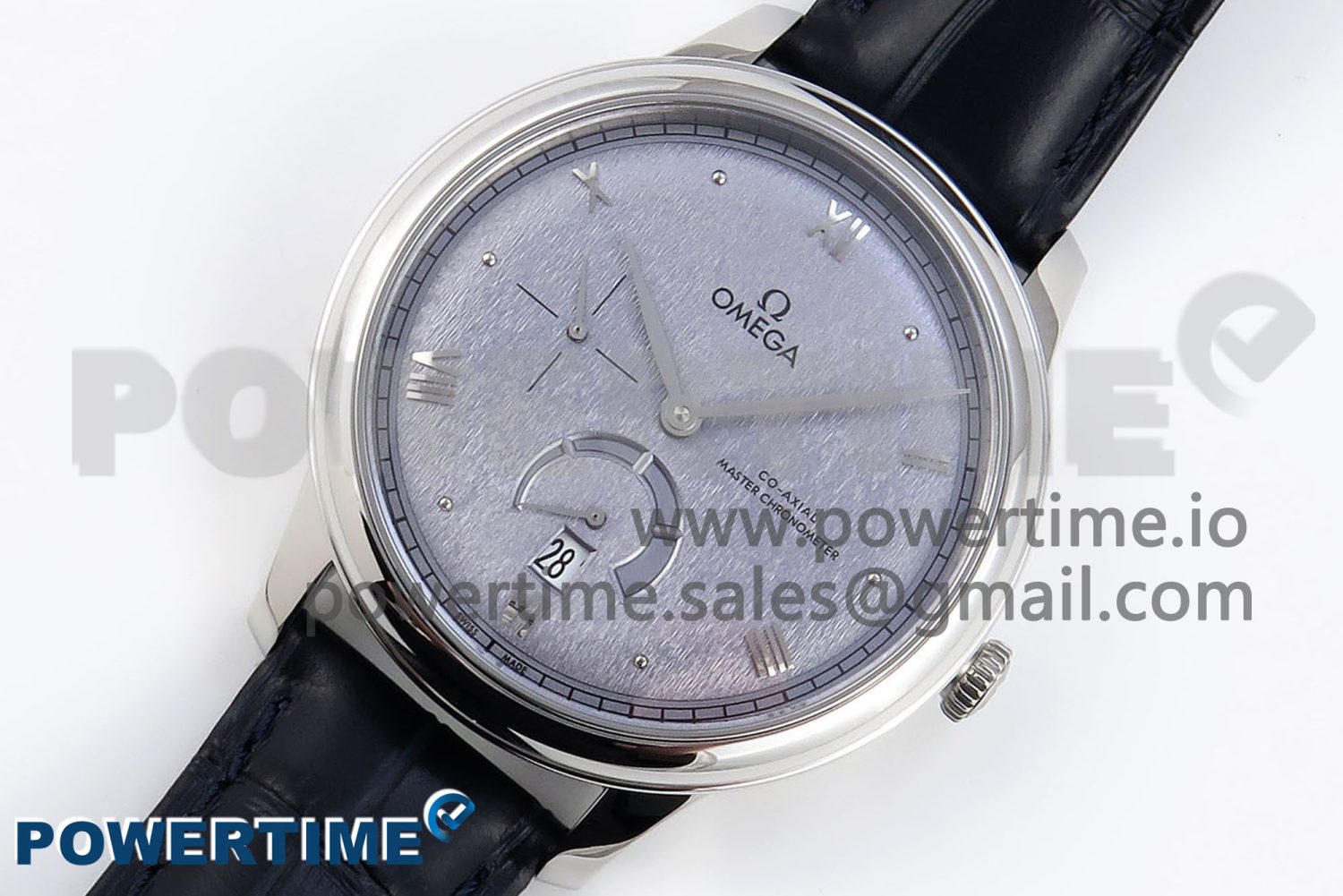 De Ville Power Reserve SS MKF 1:1 Best Edition Blue Textured Dial on Black Leather Strap A8810 - Image 2