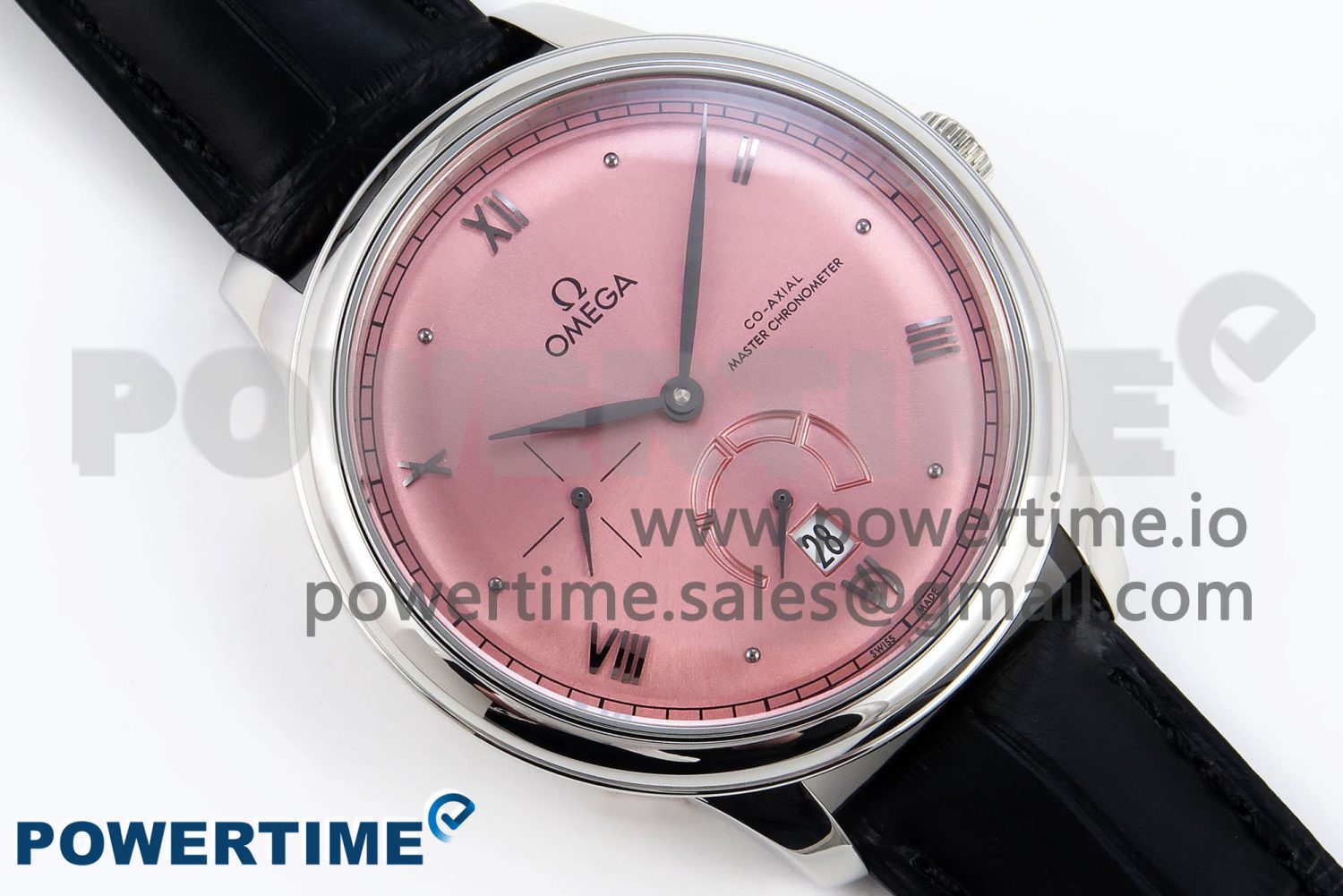 De Ville Power Reserve SS MKF 1:1 Best Edition Pink Dial on Black Leather Strap - Image 3