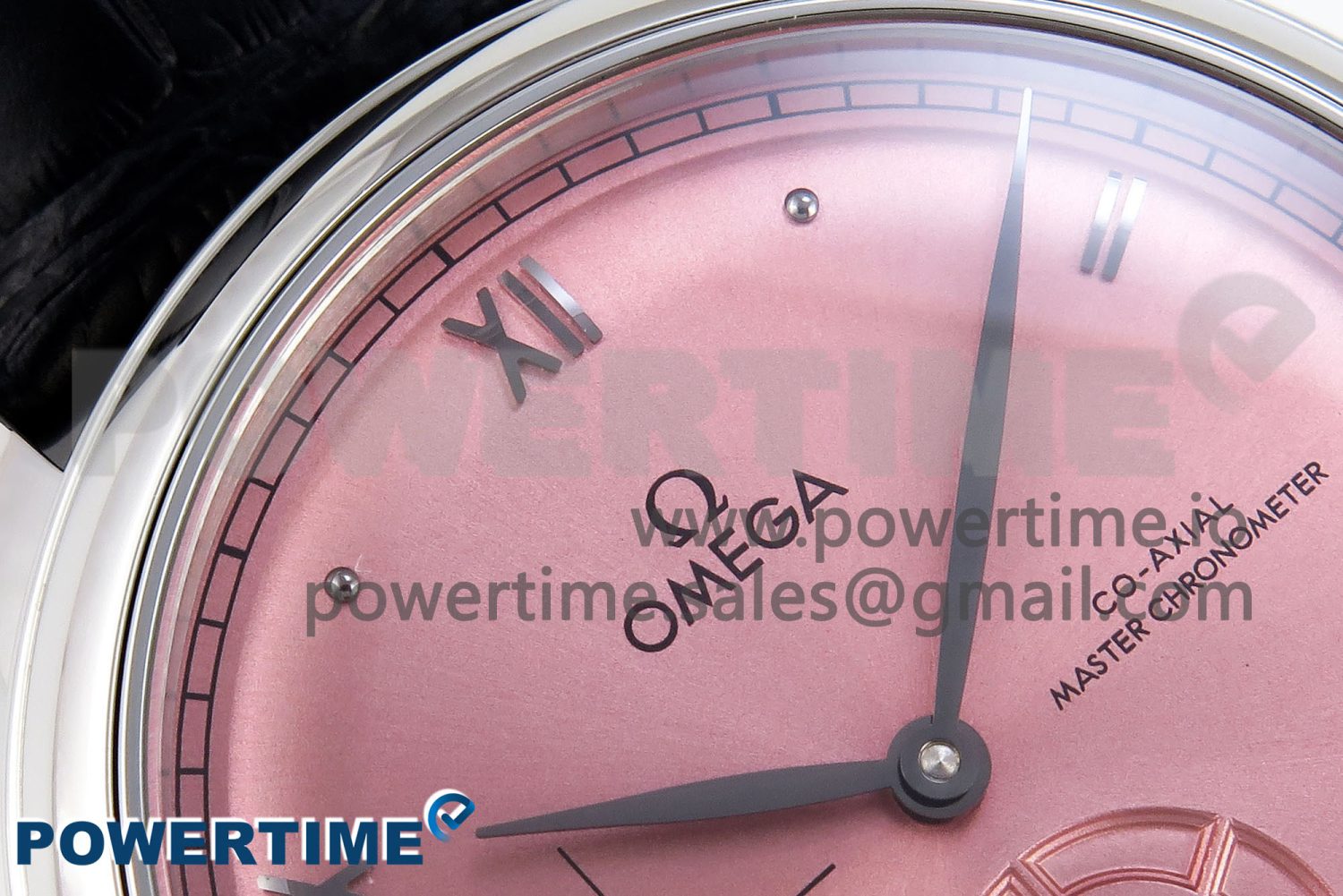 De Ville Power Reserve SS MKF 1:1 Best Edition Pink Dial on Black Leather Strap - Image 4