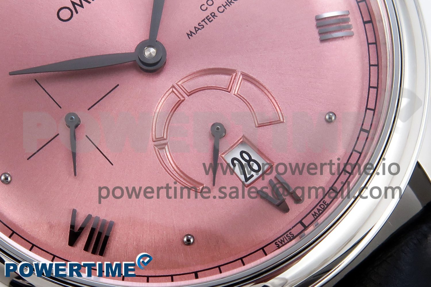 De Ville Power Reserve SS MKF 1:1 Best Edition Pink Dial on Black Leather Strap - Image 5