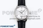 De Ville Date SS MKF 1:1 Best Edition White Dial Roman Marker on Black Leather Strap A8800