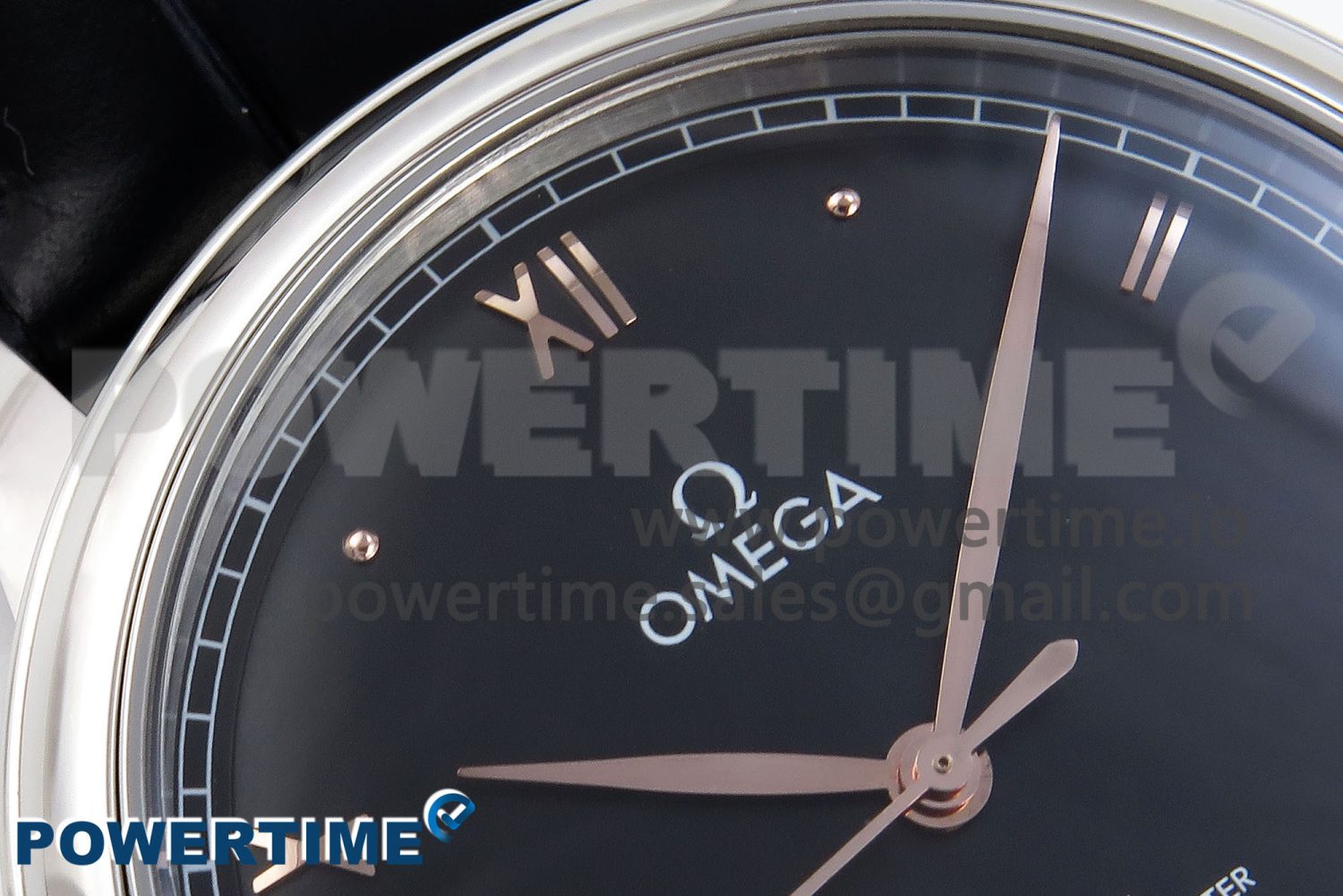 De Ville Date SS MKF 1:1 Best Edition Black Dial Roman Marker on Black Leather Strap A8800 - Image 4