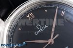 De Ville Date SS MKF 1:1 Best Edition Black Dial Roman Marker on Black Leather Strap A8800 - Image 4