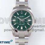 OYSTER PERPETUAL 124300 41MM VSF 1:1 BEST EDITION 904L STEEL GREEN DIAL VS3235