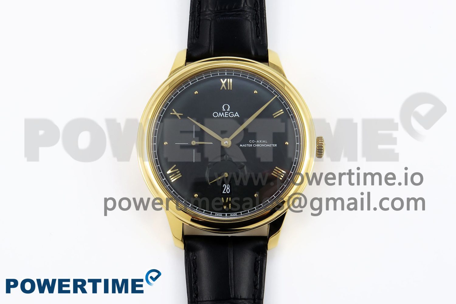 De Ville Power Reserve YG MKF 1:1 Best Edition Black Dial on Black Leather Strap A8810 - Image 1