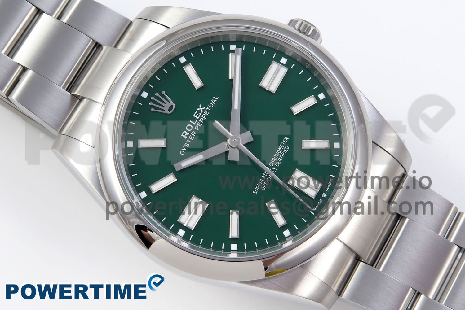 OYSTER PERPETUAL 124300 41MM VSF 1:1 BEST EDITION 904L STEEL GREEN DIAL VS3235 - Image 3
