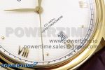 De Ville Date YG MKF 1:1 Best Edition White Textured Dial Roman Marker on Brown Leather Strap A8800 - Image 5