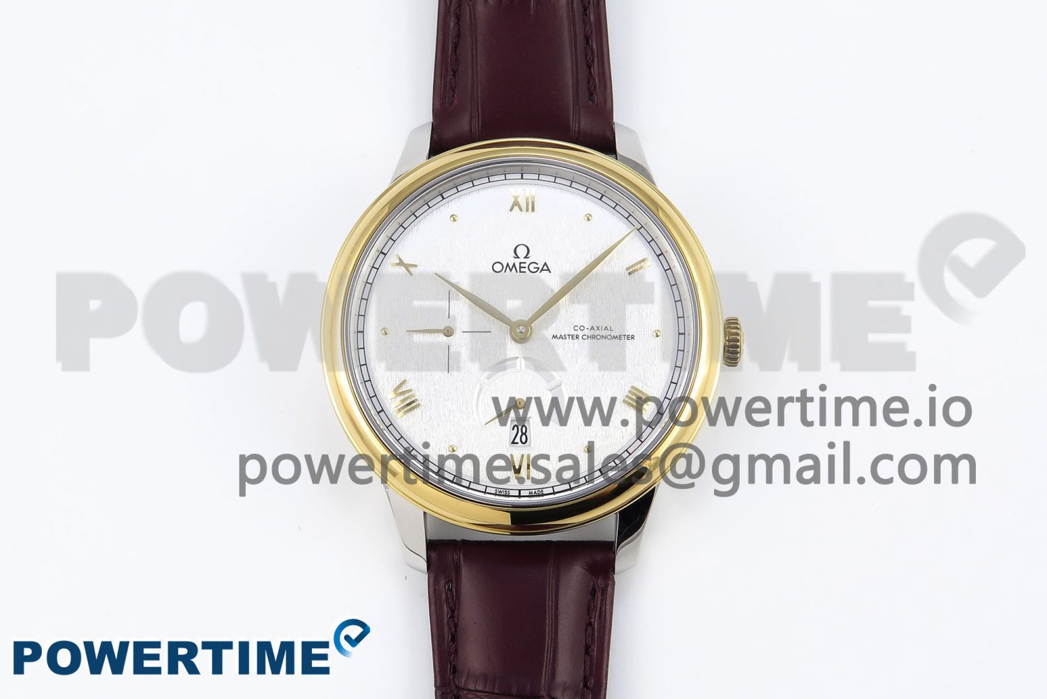 De Ville Power Reserve YG MKF 1:1 Best Edition White Dial on Brown Leather Strap A8810 - Image 1
