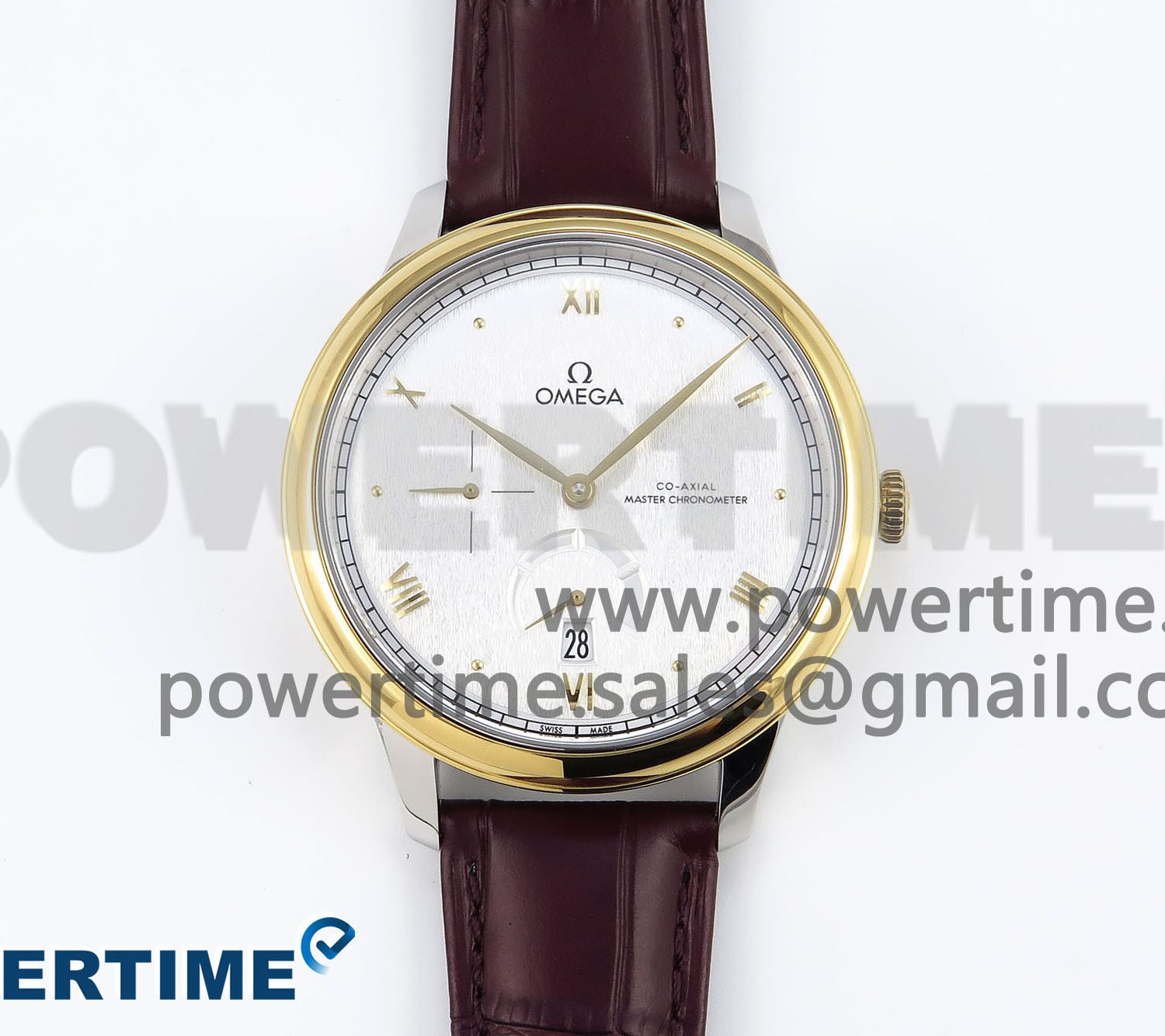 De Ville Power Reserve YG MKF 1:1 Best Edition White Dial on Brown Leather Strap A8810