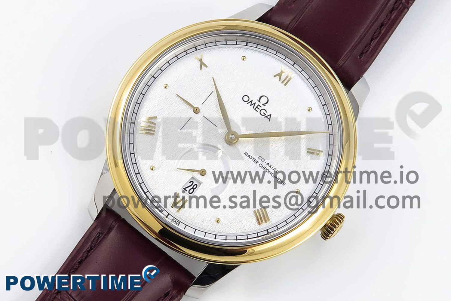 De Ville Power Reserve YG MKF 1:1 Best Edition White Dial on Brown Leather Strap A8810 - Image 2