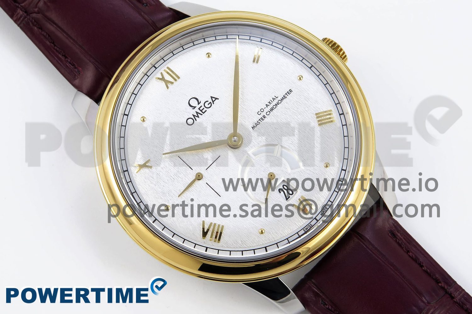 De Ville Power Reserve YG MKF 1:1 Best Edition White Dial on Brown Leather Strap A8810 - Image 3