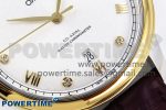 De Ville Date YG MKF 1:1 Best Edition White Textured Dial Diamonds Marker on Brown Leather Strap A8800 - Image 5