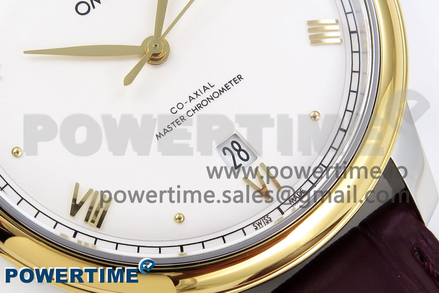 De Ville Date YG MKF 1:1 Best Edition White Dial Roman Marker on Brown Leather Strap A8800 - Image 5