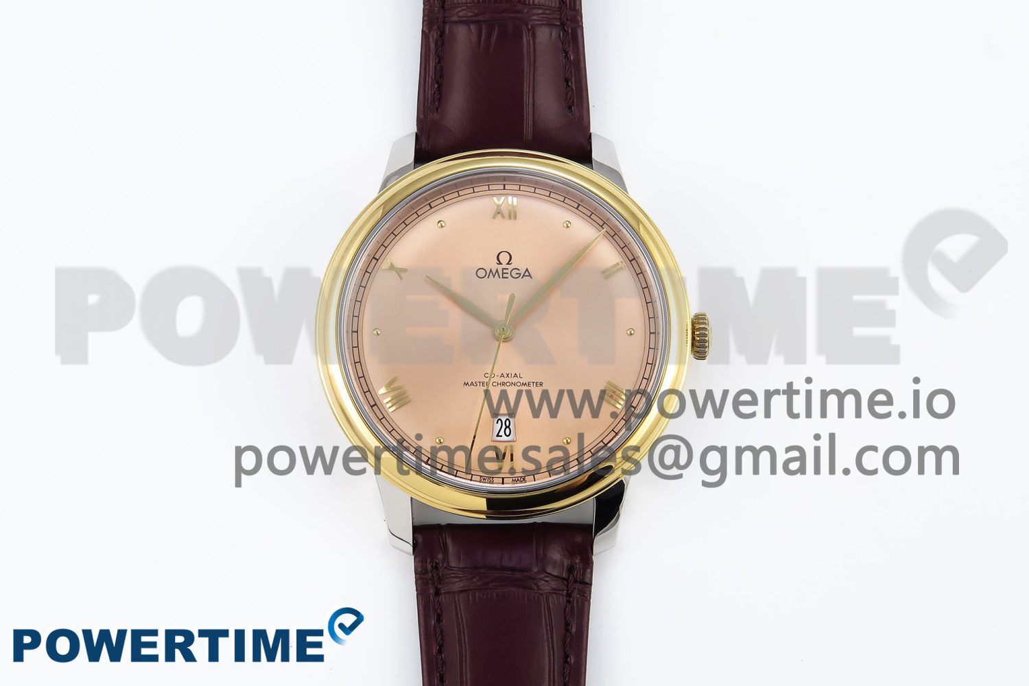 De Ville Date YG MKF 1:1 Best Edition Brown Dial Roman Marker on Brown Leather Strap A8800 - Image 1