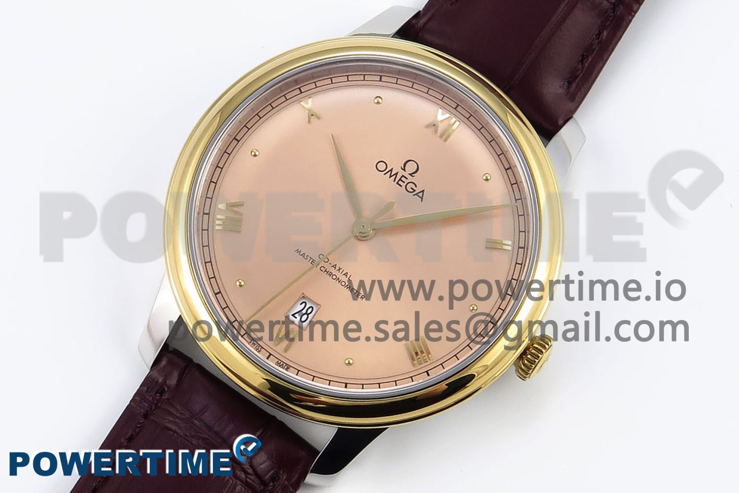 De Ville Date YG MKF 1:1 Best Edition Brown Dial Roman Marker on Brown Leather Strap A8800 - Image 2