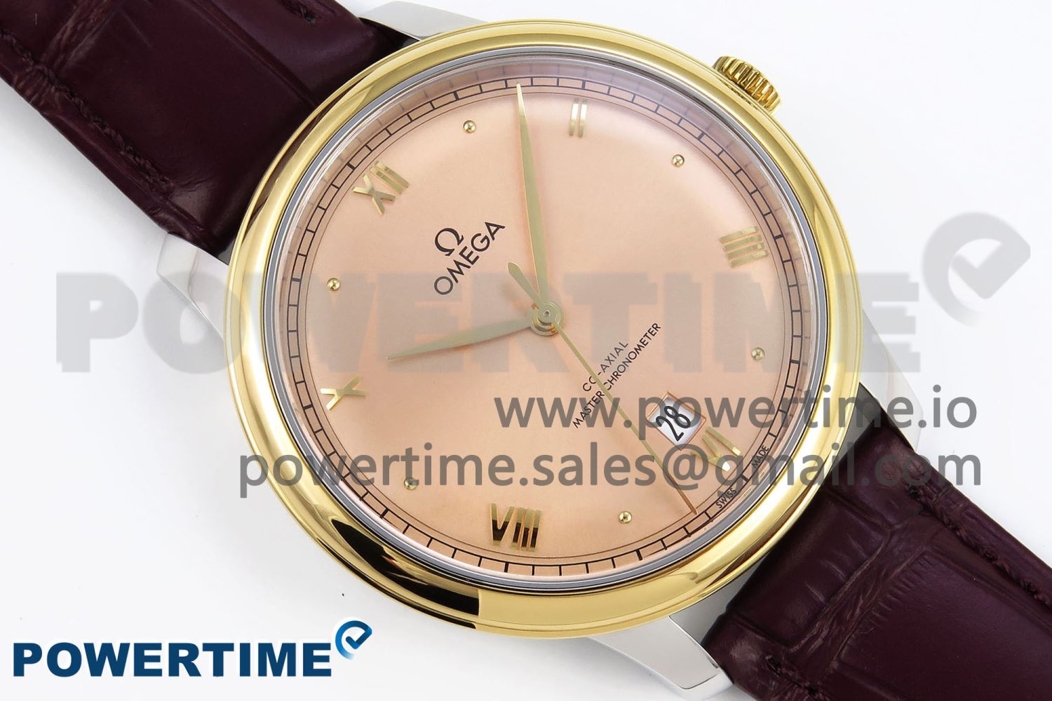 De Ville Date YG MKF 1:1 Best Edition Brown Dial Roman Marker on Brown Leather Strap A8800 - Image 3