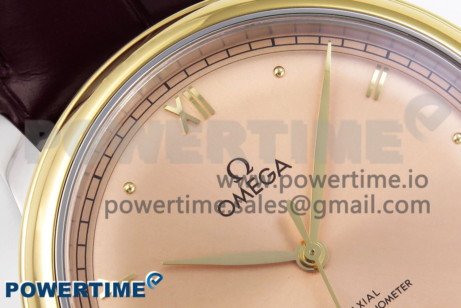 De Ville Date YG MKF 1:1 Best Edition Brown Dial Roman Marker on Brown Leather Strap A8800 - Image 4