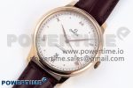 De Ville Date RG MKF 1:1 Best Edition White Textured Dial Roman Marker on Brown Leather Strap A8800 - Image 2