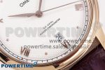 De Ville Date RG MKF 1:1 Best Edition White Textured Dial Roman Marker on Brown Leather Strap A8800 - Image 5