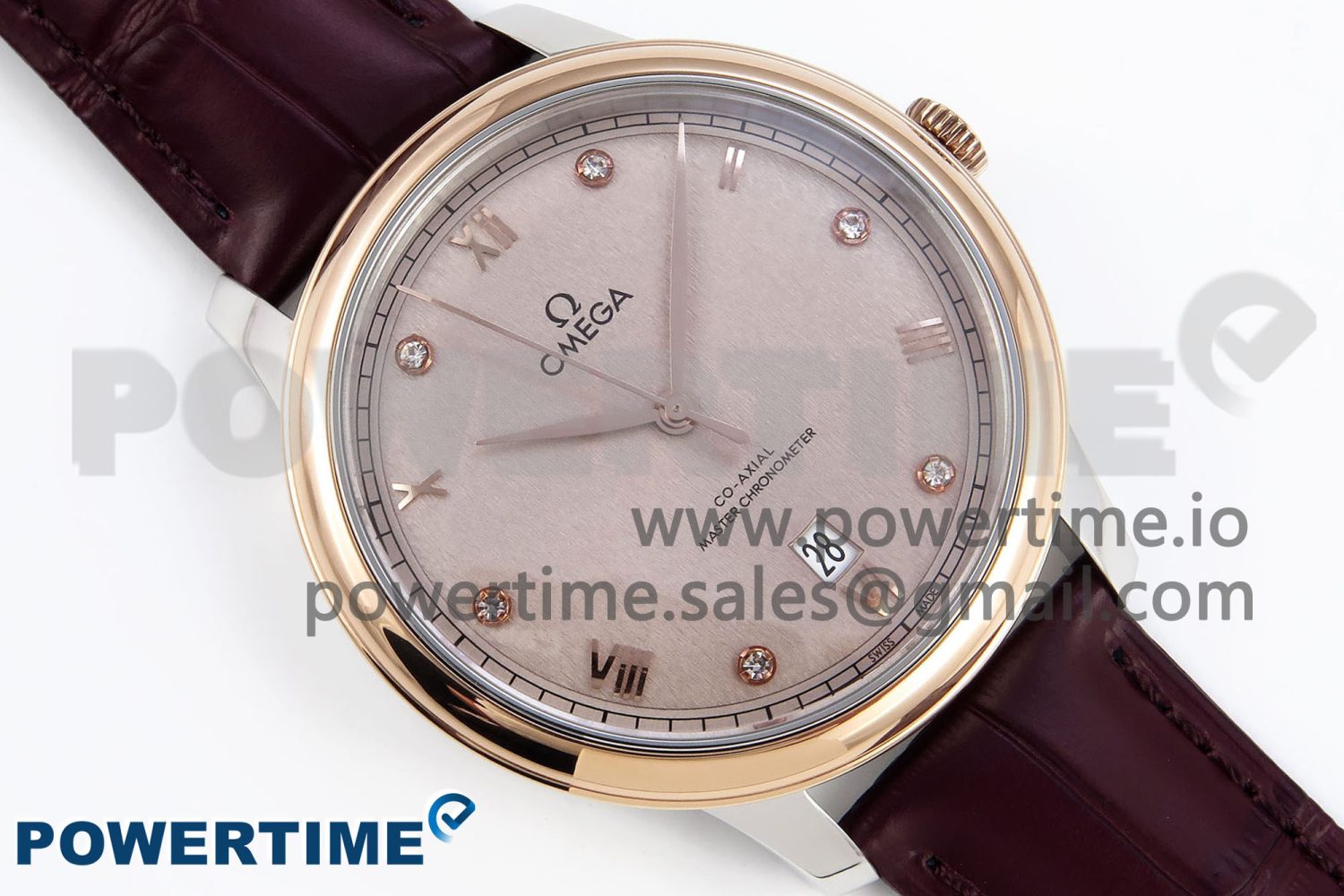 De Ville Power Reserve RG MKF 1:1 Best Edition RG Textured Dial on Brown Leather Strap A8810 - Image 3